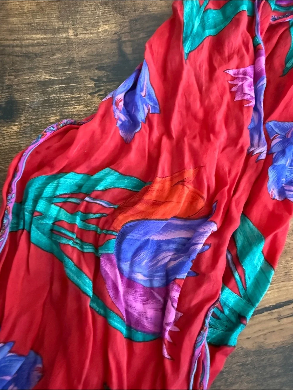 Liz Claiborne Red Floral Print scarf
